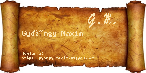 Gyöngy Maxim névjegykártya